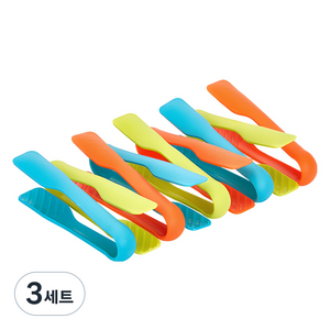캐스비 분류집게 3종 x 3p 세트, 주황 + 연두 + 하늘색, 3세트