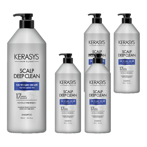케라시스 두피 비듬케어 딥클린 쿨링 단백질 샴푸, 980ml, 5개