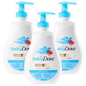 베이비도브 유아용 바디워시 리치모이스처 베이비향, 400ml, 3개