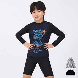 아쿠아티카 남아용 래쉬가드 + 스판수모 3종 세트