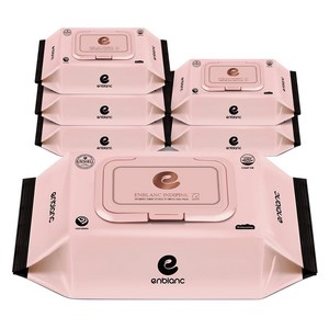 앙블랑 아기 물티슈 캡형 인디핑크, 60g, 72매, 6개