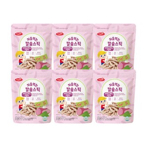 베베스트 칼슘 스틱 유아 쌀과자, 자색고구마 + 시금치 혼합맛, 40g, 6개