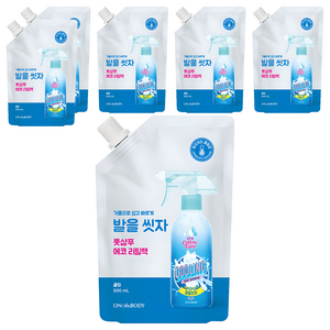 온더바디 발을 씻자 코튼풋 쿨링 샴푸 리필, 1개입, 6개, 500ml