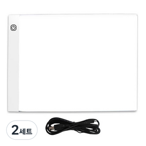 벨리안 드로잉 그림연습 라이트패드 3단 밝기조절 화이트 + USB 케이블 세트, 2세트