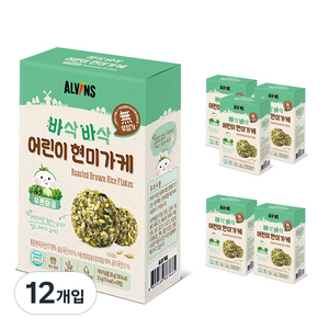 엘빈즈 바삭바삭 어린이 현미가케 푸른마을, 클로렐라 + 양배추 + 시금치 + 브로콜리, 28g, 12개