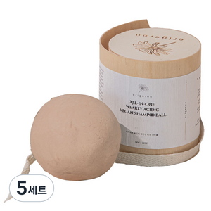 에리제론 올인원 약산성 뷰티볼 샴푸바 핑크클레이 120g + 자작나무 패키지, 5세트