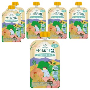 에코맘의산골이유식 아기의계절 중기 닭가슴살 브로콜리 묽은죽, 100g, 6개