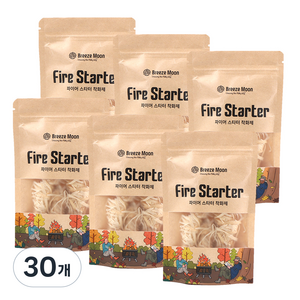 브리즈문 우드 고체연료 파이어스타터 착화제, 50g, 30개