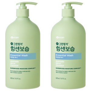 그린핑거 힘센보습 에센셜 바디워시, 500ml, 2개