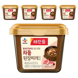 해찬들 물로만 끓여도 깊고 진한 차돌 된장찌개 양념, 450g, 5개