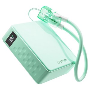 코드웨이 미니 고속충전 보조배터리 10000mAh + C타입 초고속충전 케이블, 민트