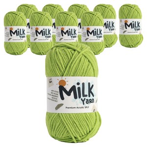 니뜨 밀크얀 뜨개실 50g, 22연두, 10개