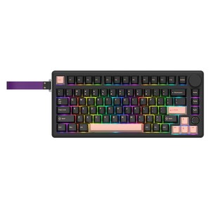 COX VIA 엣지 LED 노브 3MODE 기계식 유무선 텐키리스 키보드 Carda 조약돌축, 블랙, CQK81, Cidoo Carda Switch