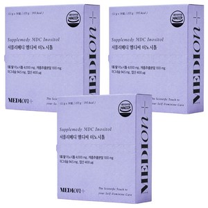 메디온 정품 서플리케어 엠디씨 이노시톨 4000mg 엽산 비타민B, 30회분, 5.1g, 3개