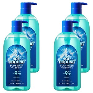 라이프홀릭 아이스 쿨링 바디워시, 4개, 700ml