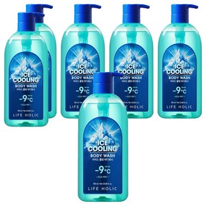 라이프홀릭 아이스 쿨링 바디워시, 6개, 700ml