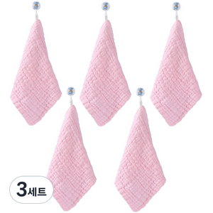 다사바바 6겹 엠보 순면 거즈 파스텔 손수건 5p, 핑크, 3세트