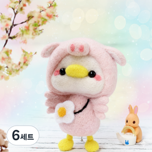 아트조이 DIY 양모펠트 키트, 6세트, 돼지오리