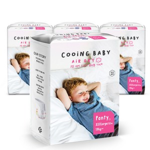 Cooing 에어드라이 팬티형 기저귀 어린이용, 점보형 이상(3XL), 72매
