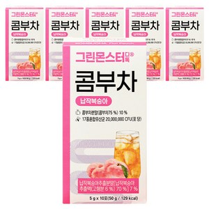 그린몬스터 디톡 콤부차 납작복숭아, 5g, 10개입, 6개