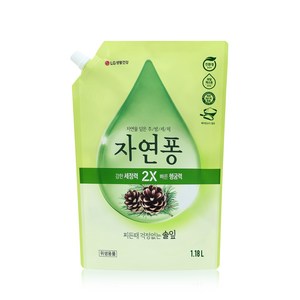 [비건라이프] 자연퐁 찌든때 걱정없는 솔잎 주방세제 파우치형, 1.18L, 1개