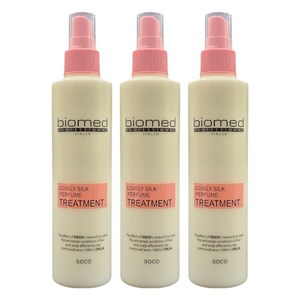 바이오메드 러블리 실크 퍼퓸 트리트먼트 뿌리는 노워시 헤어 미스트, 250ml, 3개