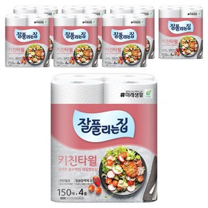 잘풀리는집 천연펄프 키친타올, 4롤, 8개
