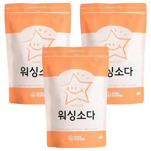 소다스쿨 워싱소다 세탁세제, 1kg, 3개 골드박스 특가