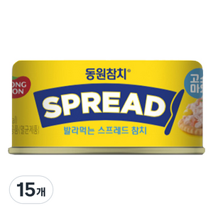 동원참치 스프레드 고소마요, 100g, 15개