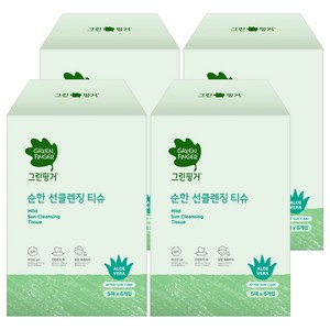그린핑거 순한 선클렌징 티슈, 30매입, 4개