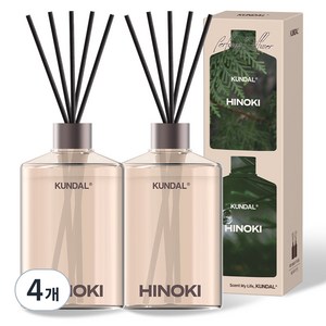 쿤달 시그니처 퍼퓸 디퓨저 세트, 히노키, 500ml, 4개