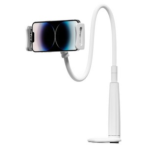 누아트 태블릿 스마트폰 침대 자바라 거치대, JABARA-110, 화이트, 1개