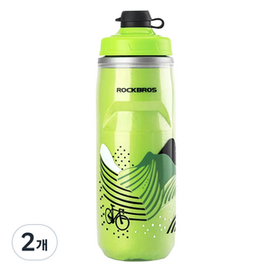 락브로스 스포츠 보냉 물통, 그린, 620ml, 2개