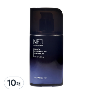더페이스샵 네오 클래식 옴므 블랙 에센셜 80 에멀젼, 110ml, 10개