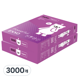 엑소 큐트베어 복사용지 80g, A4, 3000개