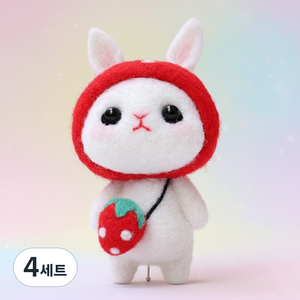 아트조이 DIY 양모펠트 키트, 4세트, 딸기토끼