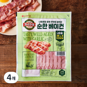 롯데 의성마늘 순한 베이컨, 140g, 4개
