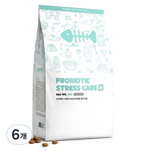 본아페티 고양이 유산균 스트레스 장건강 기능성 사료, 장건강/유산균, 1kg, 6개