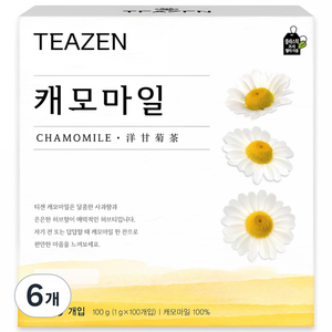 티젠 캐모마일차 티백, 1g, 100개입, 6개