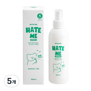 바잇미 헤잇미 플러스 모기진드기 기피제, 화이트, 180ml, 5개