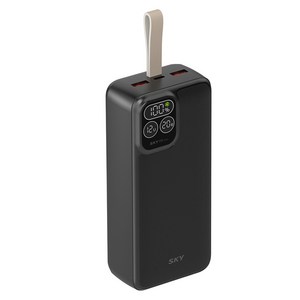 SKY 필 PD30 LCD 디스플레이 고속 충전 보조배터리 30000mAh 22.5W, 블랙, SKY-PD30