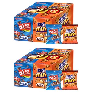 오리온 콤보 12 PACKS 과자세트, 미쯔 6p + 초코칩 쿠키 미니 6p, 2개