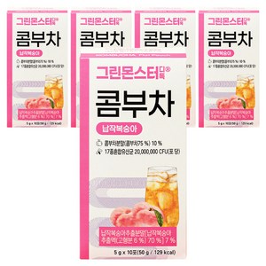 그린몬스터 디톡 콤부차 납작복숭아, 5g, 10개입, 5개