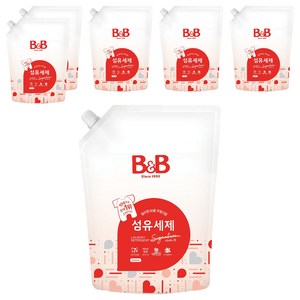 비앤비 유아 섬유 세제 알러젠프리향 캡리필형, 6개, 1.5L