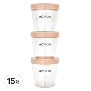 모윰 트라이탄 이유식 용기, 180ml, 테라코타, 15개