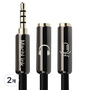 마하링크 4극 스테레오 3극 Y 케이블 20cm, ML-S4YH015, 혼합 색상, 2개