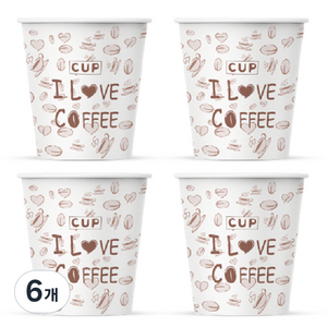 서연 커피 인쇄 종이컵 180ml, 1000개입, 6개