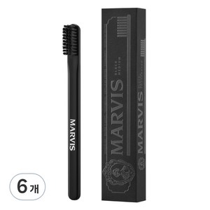 마비스 칫솔 블랙 미디움, 1개입, 6개