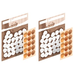 모트모트 아동용 목표달력 스티커판 2p + 초등 포도알 칭찬 스티커 2p 세트, 도토리, 2세트