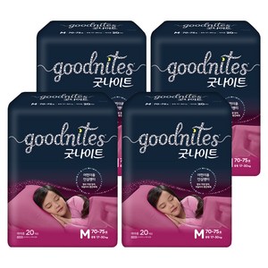 굿나이트 팬티형 키즈 기저귀 여아용, 중형(M), 80매